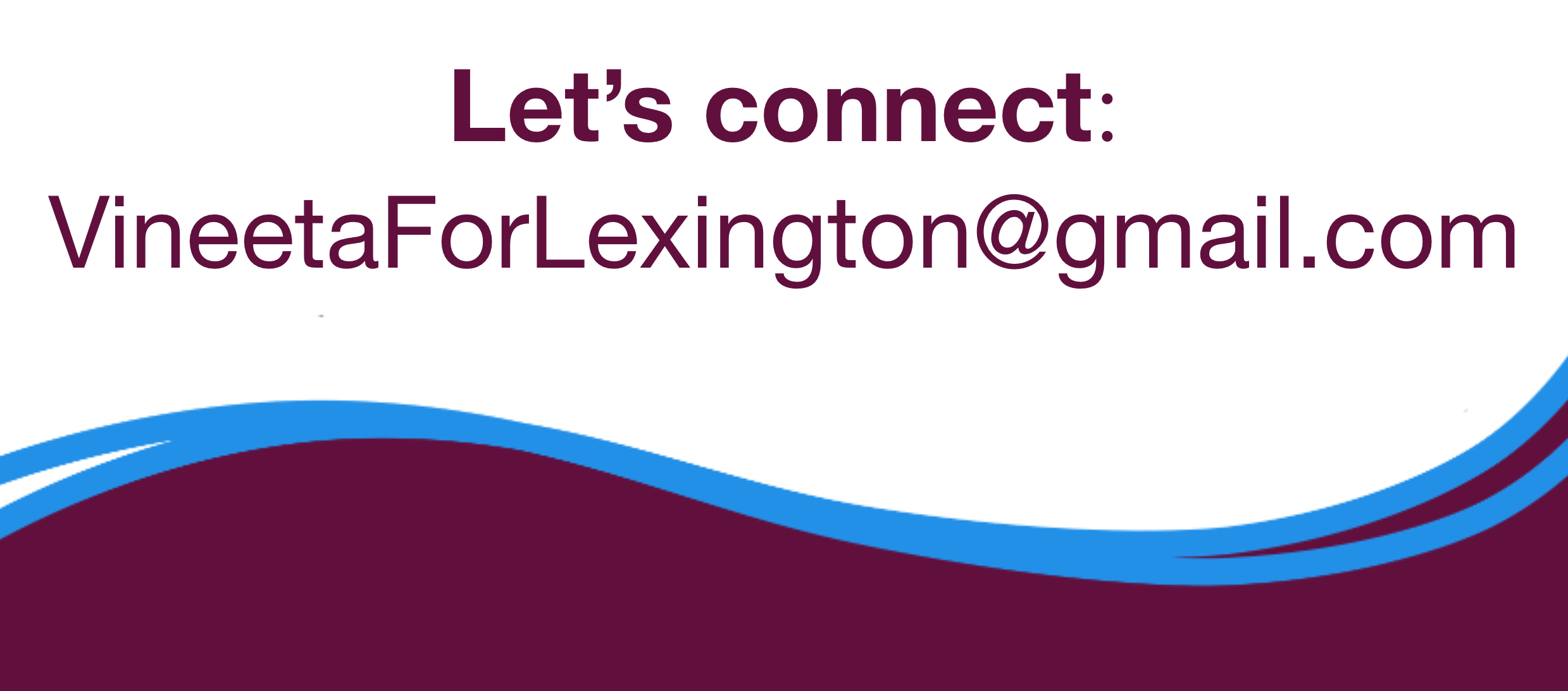 let's connect:  vineetaforlexington@gmail.com